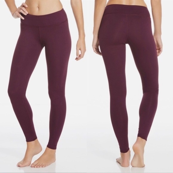 Fabletics Pants - Fabletics Burgundy Wine Define PowerHold High-Waisted 7/8 Legging Sz Small